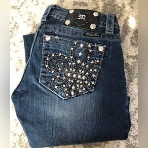Jeweled Fleur De Lis Miss Me Jeans